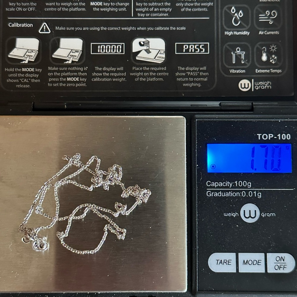 14k Solid White Gold Cable Link Chain - image 4